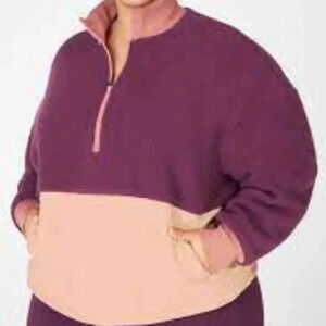 Fabletics Mallory Fleece Pullover Color block Jacket Size 3X